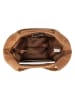 HIDE & STITCHES Leder-Schultertasche "Brazos" in Hellbraun - (B)38 x (H)23 x (T)11 cm