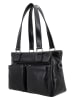 HIDE & STITCHES Leder-Schultertasche in Schwarz - (B)27 x (H)18 x (T)10 cm