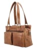 HIDE & STITCHES Leren schoudertas lichtbruin - (B)27 x (H)18 x (D)10 cm