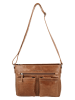 HIDE & STITCHES Leder-Umhängetasche in Hellbraun - (B)29 x (H)21 x (T)8 cm