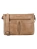 HIDE & STITCHES Leder-Umhängetasche in Beige - (B)29 x (H)21 x (T)8 cm