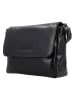 HIDE & STITCHES Leren schoudertas zwart - (B)25 x (H)19 x (D)7 cm