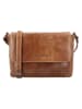 HIDE & STITCHES Leder-Umhängetasche in Hellbraun - (B)25 x (H)19 x (T)7 cm