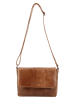 HIDE & STITCHES Leder-Umhängetasche in Hellbraun - (B)25 x (H)19 x (T)7 cm