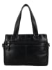 HIDE & STITCHES Leder-Schultertasche in Schwarz - (B)30 x (H)22 x (T)10 cm