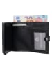HIDE & STITCHES Leren portemonnee zwart - (B)8 x (H)10 x (D)1 cm