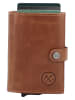 HIDE & STITCHES Leren portemonnee lichtbruin - (B)8 x (H)10 x (D)1 cm