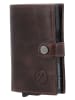 HIDE & STITCHES Leder-Geldbörse in Braun - (B)9 x (H)10 x (T)1 cm