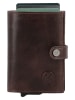 HIDE & STITCHES Leder-Geldbörse in Braun - (B)9 x (H)10 x (T)1 cm