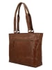 HIDE & STITCHES Leder-Schultertasche in Hellbraun - (B)37 x (H)29 x (T)8 cm