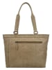 HIDE & STITCHES Leder-Schultertasche in Beige - (B)37 x (H)29 x (T)9 cm