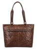 HIDE & STITCHES Leren schoudertas bruin - (B)37 x (H)29 x (D)8 cm