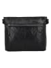 HIDE & STITCHES Leren schoudertas zwart - (B)28 x (H)22 x (D)8 cm