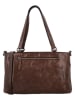 HIDE & STITCHES Leren shopper "Westland" donkerbruin - (B)35 x (H)20 x (D)11 cm