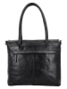 HIDE & STITCHES Leder-Schultertasche "Westland" in Schwarz - (B)36 x (H)29 x (T)9 cm