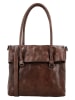 HIDE & STITCHES Leder-Schultertasche "Westland" in Dunkelbraun - (B)36 x (H)29 x (T)9 cm