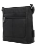 Beagles Leder-Umhängetasche "Benidorm" in Schwarz - (B)22 x (H)21 x (T)7 cm