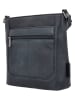 Beagles Leren schoudertas "Benidorm" donkerblauw - (B)22 x (H)21 x (D)7 cm