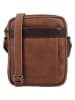 HIDE & STITCHES Leder-Umhängetasche "Donau" in Hellbraun - (B)16 x (H)20 x (T)6 cm