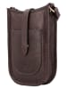 HIDE & STITCHES Leren smartphonetas "Jura" bruin - (B)12 x (H)17 x (D)4 cm