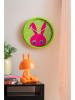 Karlsson Zegar ścienny "Bunny" w kolorze zielono-różowym - Ø 30,8 cm
