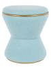 Leitmotiv Pouf ''Gustar'' in Hellblau - (H)43 x Ø 38,5 mm