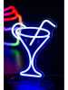Leitmotiv Dekoracyjna lampa LED "Cocktail" w kolorze niebieskim - 21,8 x 30 cm