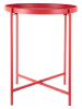 Leitmotiv Stolik "Meseta" w kolorze czerwonym - wys. 49 x Ø 40 cm