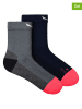 Salewa 2er-Set: Funktionssocken "Mountain Trainer Merino Quarter" in Grau/ Schwarz/ Pink