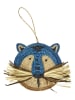 Rice Wanddekoration "Animal" in Beige/ Blau/ Schwarz - Ø 17 cm