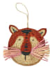 Rice Wanddecoratie "Animal" beige/oranje/zwart - Ø 17 cm