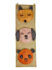 Rice Wanddecoratie "Animal Face" beige/oranje/lichtroze - (L)60 x (B)20 cm