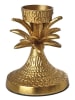 Rice Kaarshouder "Palm Tree" goudkleurig - (H)16 x Ø 12 cm