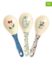 Rice 3er-Set: Salatlöffel in Creme/ Blau/ Rosa - (H)21 cm