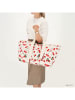 ZEBRA Strandtasche "Elise" in Weiß/ Rot - (B)68 x (H)35 x (T)25 cm