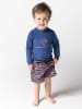 Swim Essentials Badeshorts "Vibrant Stripes" in Orange/ Dunkelblau