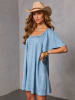 LA Angels Jeans-Kleid in Hellblau