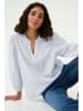 Kaffe Bluse "Milena" in Hellblau/ Weiß