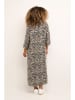 Kaffe Leinen-Kleid in Creme/ Schwarz