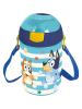 Stor Trinkflasche "Bluey" in Hellblau/ Weiß - 450 ml
