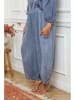 La Compagnie Du Lin Linnen pijpenbroek "Manga" blauw
