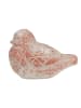 Clayre & Eef Decofiguur "Vogel" lichtgrijs/rood - (B)14 x (H)10 x (D)9 cm