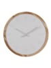 Clayre & Eef Wanduhr in Weiß/ Hellbraun - Ø 50 cm 