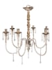 Clayre & Eef Hängeleuchte in Weiß/ Gold - (H)67 x Ø 72 cm