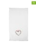 Clayre & Eef 2-delige set: gastendoeken wit/lichtroze - (L)66 x (B)40 cm