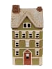 Clayre & Eef Świecznik "Home” w kolorze oliwkowo-kremowym - 14 x 26 x 10 cm