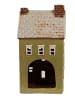 Clayre & Eef Teelichthalter "Haus" in Khaki/ Creme - (B)14 x (H)26 x (T)10 cm
