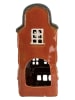 Clayre & Eef Windlicht "Haus" in Braun - (B)12 x (H)25 x (T)9 cm