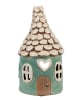 Clayre & Eef Świecznik "Home” w kolorze turkusowo-białym - wys. 20 x Ø 11 cm