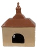 Clayre & Eef Teelichthalter "Haus" in Beige/ Braun - (B)20 x (H)26 x (T)10 cm